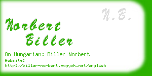 norbert biller business card